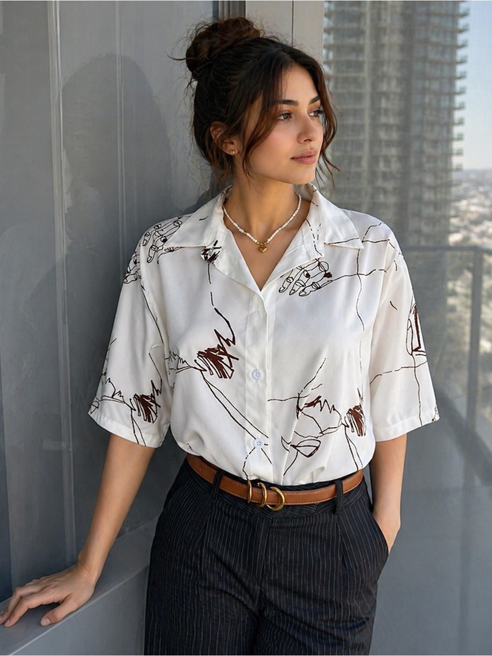 Vintage Korean Short Sleeved Top